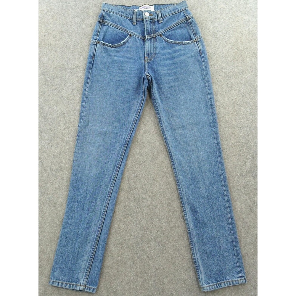 Reformation Jeans Womens 25 Blue Kelly 90s High Rise Straight Slim Zip Fly